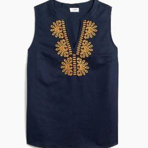 J.Crew Embroidered Sleeveless Top NWT